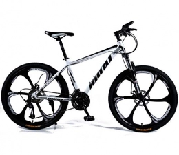 ZJMWQ Bike ZJMWQ Mountain Bike 2426-Inch 30-Speed Men'S Mountain Bicycle High-Carbon Steel Hard-Tail With Front Suspension Adjustable Seat, Disc Brake For Boys And Girls 120kg Load, 6knife-24