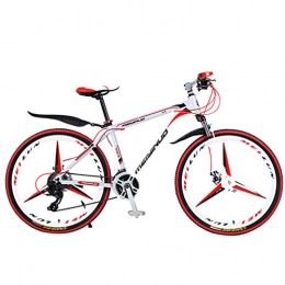 ZKHD Mountain Bike ZKHD 26 Inch Aluminum Alloy 27 Speed 3 Spokes One Wheel Mountain Double Disc Brake Shock Absorption Variable Speed Cross Country Bike, White red, 26 inches