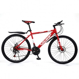 ZKHD Male And Female Students Adult Off-Road Variable Speed Spoke Wheel Mountain Bike, Double Disc Brake One Wheel Bike, Multi-Color City Mountain Bike,Red,24 speed