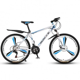 ZL Blue And White Teen Adult Mountain Bike For Men Or Women 24 Inch, 3 Spoke 24 Speed Gears Compact Outdoor Bicycle For Boys Age 9-12, Suspension Bikes