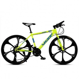 ZLZNX Mountain Bike ZLZNX 24 Inch Mountain Bikes, Men's Dual Disc Brake Hardtail Mountain Bike, Bicycle Adjustable Seat, High-carbon Steel Frame, Yellow, 24Speed