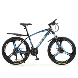 ZLZNX Mountain Bike ZLZNX Bicycle, 24 Inch 21 / 24 / 27 / 30 Speed Mountain Bikes, Hard Tail Mountain Bicycle, Lightweight Bicycle with Adjustable Seat, Double Disc Brake, Blue, 27Speed