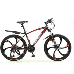ZLZNX Mountain Bike ZLZNX Bicycle, 24 Inch 21 / 24 / 27 / 30 Speed Mountain Bikes, Hard Tail Mountain Bicycle, Lightweight Bicycle with Adjustable Seat, Double Disc Brake, Red, 21Speed