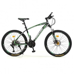ZLZNX Mountain Bike ZLZNX Bicycle, 26 Inch 21 / 24 / 27 / 30 Speed Mountain Bikes, Hard Tail Mountain Bicycle, Lightweight Bicycle with Adjustable Seat, Double Disc Brake, Green, 27Speed