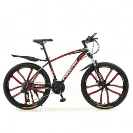 ZLZNX Mountain Bike ZLZNX Bicycle, 26 Inch 21 / 24 / 27 / 30 Speed Mountain Bikes, Hard Tail Mountain Bicycle, Lightweight Bicycle with Adjustable Seat, Double Disc Brake, Red, 30Speed
