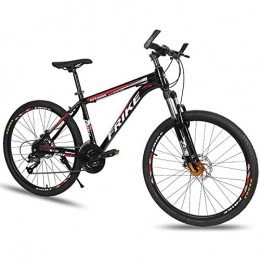 ZLZNX Mountain Bike ZLZNX Mountain Bike, Road Bicycle, Double Disc Brake Hard Tail Bike, 26 Inch Bike, Carbon Steel Adult Bike, 21 / 24 / 27 Speed Bike, Colourful Bicycle, Black red, B