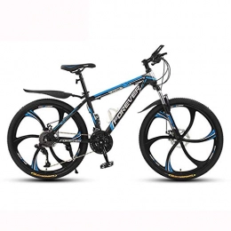 ZMCOV Bike ZMCOV Mountain Bikes, High-Carbon Steel Hardtail Mtb, Mountain Bicycle with Front Suspension Adjustable Seat, Blue Black 6 Spoke, 30 speed, 26Inch