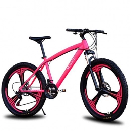 ZMJY Bike ZMJY Mountain Bike, 26 Inch Outdoor Travel Bicycle 21 Speed Variable Front And Rear Mechanical Disc Brake, Pink