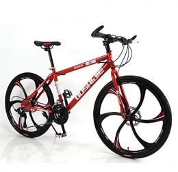 ZMJY Mountain Bike ZMJY Mountain Bike, Disc Brake 21 Speed Adjustable Road Bike 26 Inch Carbon Steel Frame Integrated Bicycle, Red
