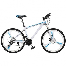 Znesd Mountain Bike Znesd 26-inch Mountain BikeNon-slip Integrated Wheel Alloy steel frame Double disc brake Travel Bicycle 27 Speed Shock Outdoor Riding bicycle (Color : White, Size : 27 speeds)