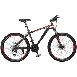 Znesd 26 inches Mountain BikeAluminum alloy frame Double disc brake Travel Bicycle Adult Men and Women Light Bike Shock Absorption Off-Road Racing bicycle (Color : Red, Size : 26 inches-30 speed)