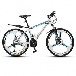 ZWPY Mountain Bike ZWPY 26 Inch Adult Outroad Bicycles, 21 Speed Mountain Bike, Double Disc Brake Bicycles, 3 Cutter Wheel, for Men And Women, White Blue