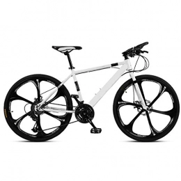 ZXL Mountain Bike ZXL Mountain Bike / bicycles for Adult, 24 / 26 Inches Wheels, 21 / 24 / 27 / 30Speed Men's Dual Disc Brake Hardtail Mountain Bike, Bicycle Adjustable Seat, High-carbon Steel Frame, White 6 Spoke, 30Speed 26 In