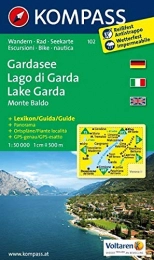 KOMPASS KARTEN Mountain Biking Book Gardasee 102 GPS wp kompass D / I / E: Wandelkaart 1:50 000 (CARTE DE RANDONNEE - 1 / 50.000)