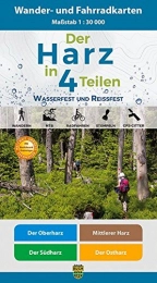 Schmidt-Buch-Verlag Mountainbike-Bücher Der Harz in 4 Teilen: Wasserfestes und Reißfestes Wander- und Fahrradkarten-Set: Der Oberharz • Mittlerer Harz • Der Südharz • Der Ostharz