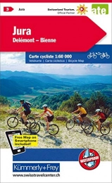 Hallwag Kmmerly & Frey Mountainbike-Bücher Jura, Delémont, Biel-Bienne Velokarte Nr. 3: 1:60000, waterproof, Freemap on Smartphone included (Kümmerly+Frey Velokarten)