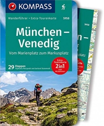  Mountainbike-Bücher KOMPASS Wanderführer München, Venedig, Vom Marienplatz zum Markusplatz: Wanderführer mit Extra-Tourenkarte 1:190.000, 29 Etappen, GPX-Daten zum Download.