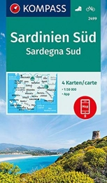 Kompass Bücher KOMPASS Wanderkarte Sardinien Süd, Sardegna Sud: 4 Wanderkarten 1:50000 im Set inklusive Karte zur offline Verwendung in der KOMPASS-App. Fahrradfahren. (KOMPASS-Wanderkarten, Band 2499)