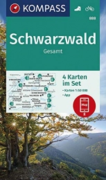 Kompass Bücher KOMPASS Wanderkarte Schwarzwald Gesamt: 4 Wanderkarten 1:50000 im Set inklusive Karte zur offline Verwendung in der KOMPASS-App. Fahrradfahren. (KOMPASS-Wanderkarten, Band 888)