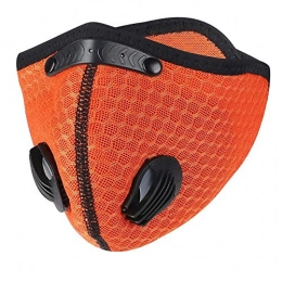 Timyth Mountain Bike Face Mask Cycling Mask Activated Carbon Antifouling Mask Sports Mountain Road Bike Riding Dust Mask Respirator (Orange)