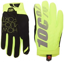 Unknown Mountain Bike Gloves 100% Men BRISKER Gloves - Fluro Yellow, Large