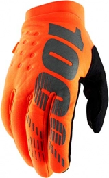 Unknown Mountain Bike Gloves 100% Men's BRISKER Glove Youth, Fluro Orange / Black, LG