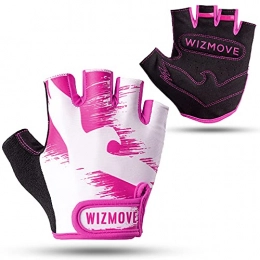 WizMove Clothing Bike Gloves - Cycling Gloves for Men and Women | Professional Half Finger Mountain Bike Gloves, Road, Mtb Gloves - Gel Padded and Breathable Fingerless Gloves (Purple, M)