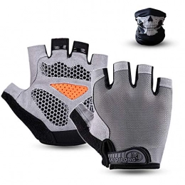 Cycling Gloves for men and women Bike Bicycle Gloves Foam Pad Shockproof Breathable Anti-Slip Mountain Riding Gloves Road Bike gloves Outdoor Sports Workout Gloves (Gray, XL)
