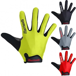 MACCIAVELLI Clothing Cycling Gloves for Men - MTB Gloves as Full Finger Version - Suitable for Road Bike, Mountain Bike and Trekking Bike - Long Cycling Gloves for Women and Men (Yellow, M)