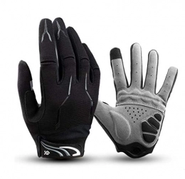 CFCYS Mountain Bike Gloves Cycling Gloves Full Finger, Creative Touchscreen Cycling Gloves Full Finger Mountain Bike Gloves Gel Padded Anti-Slip Shock-Absorbing Mtb Gloves For Men Women, Black, M
