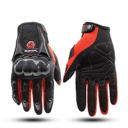 CFCYS Mountain Bike Gloves Cycling Gloves Full Finger, Full Finger Cycling Gloves Durable Mountain Bike Gloves Gel Padded Anti-Slip Shock-Absorbing Mtb Gloves For Men Women, Red, Xl