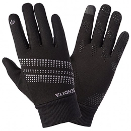 Cycling Gloves,Spohife Windproof Gel Padded Touchscreen Compatible Full Finger Gloves(Black, M)