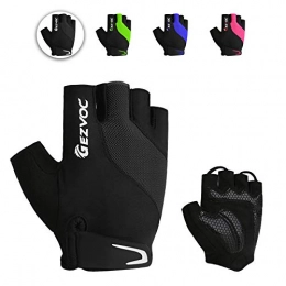GEZVOC Cycling Gloves Bike Gloves Biking Gloves for Men with Shock-Absorbing Pad, Extra Grip,Flexible and Comfortable Fit,Light Weight,Breathable Mountain Bike Gloves (Black, X-Large)