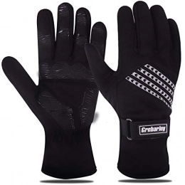 Grebarley Mountain Bike Gloves Grebarley Cycling Gloves, Anti-slip MTB Gloves, Warm Winter Gloves for Skiing, Cycling, Running and Driving, Water-resistant, Windproof, Adjustable and Flexible for Men / Women (Black, L)