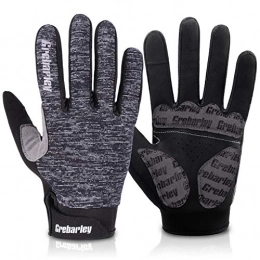 Grebarley Mountain Bike Gloves Grebarley Cycling Gloves Full Finger Mountain Bike Gloves with Anti-Slip Shock-Absorbing Pad Breathable, Touchscreen MTB Gloves for Men Women (G-M)