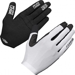 GripGrab Clothing GripGrab Unisex's Aerolite InsideGrip Full-Finger Professional MTB Cycling Gloves Unpadded Anti-Slip Mountain-Bike Off-Road Long, White, Large