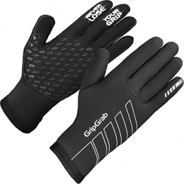 GripGrab Clothing GripGrab Unisex's Neoprene Winter Cycling Gloves Touchscreen Windproof Rainy Weather Full-Finger Stretch Anti-Slip Thermal, Black, Medium