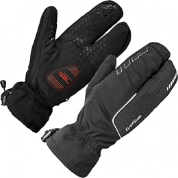 GripGrab Mountain Bike Gloves GripGrab Unisex's Nordic Windproof Deep Winter Lobster Padded Touchscreen Cycling Gloves Thermal 3-Finger Bicycle Mittens, Black, X-Small
