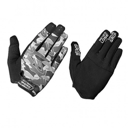 GripGrab Mountain Bike Gloves GripGrab Unisex's Rebel Rugged Full Finger Mountain-Bike Non-Padded Cycling Gloves Long Summer Off-Road Mitts Sweat-Wiper, Grey Camo, Small