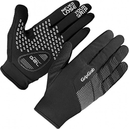 GripGrab Clothing GripGrab Unisex's Ride Windproof Midseason Padded Touchscreen Cycling Gloves Full Finger Breathable Bicycle Black Hiviz Winter, XS