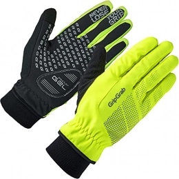 GripGrab Mountain Bike Gloves GripGrab Unisex's Ride Windproof Winter Thermal Full Finger Padded Cycling Gloves Fleece Lined Touchscreen-Compatible Black HiViz, Yellow Hi-Vis, X-Small