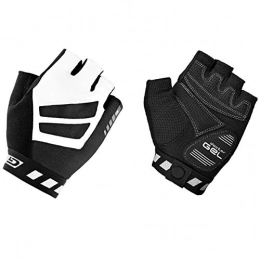 GripGrab Mountain Bike Gloves GripGrab Unisex's WorldCup Gel-Padded Fingerless Summer Road Bike Cycling Gloves Cushioned Breathable Aero Short Half Finger Mitts, Black / White, L