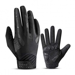 GSPORTFIS Mountain Bike Gloves GSPORTFIS Reflective Cycling Gloves Men Women Winter Full Finger Touch Screen Windproof Warm Sports MTB Bike Road Bicycle Gloves (Color : Black, Size : Large)