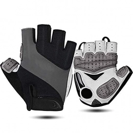 HSTG Mountain Bike Gloves Half Finger Cycling Gloves, MTB Road Bicycle Gloves, Gel Pad Shock-Absorbing Anti-Slip Breathable Motorcycle Mountain Bike Gloves, Unisex