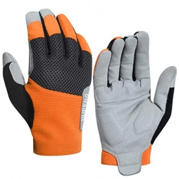 HUPENG Full Finger Mountain Cycling Gloves, Anti-Shock Padded Bike Motorcycle Outdoor Sport Gloves for Men/Women (Gray, Medium)