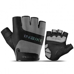 INBIKE Clothing INBIKE 3MM EVA Pad Breathable Fingerless Cycling Gloves Reflective Lightweight Biking Gloves for Men Women Grey Medium