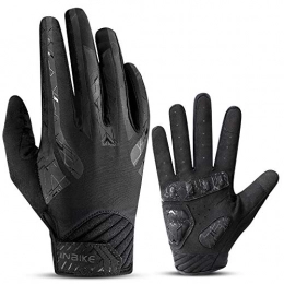 INBIKE Clothing INBIKE Cycling Gloves for Men Bike Mountain Accessories Padded Womens MTB Bicycle Mens Road Cycle Bikes Biking Gym Running Riding Touchscreen Glove Black S