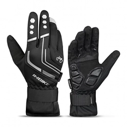 INBIKE Clothing INBIKE Cycling Winter Gloves, for Men Windproof Reflective Thermal Gel Pads Touch Screen MTB Mountain Bike Black Large