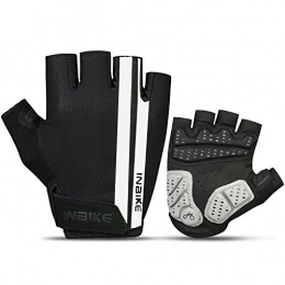 INBIKE Clothing INBIKE Mountain Bike Gloves for Men, Cycling Gloves MTB Paded Half Finger (White, XXL)