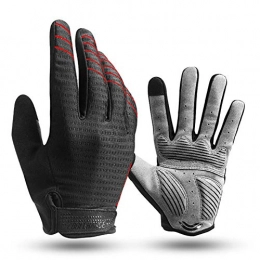 JOGVELO Mountain Bike Gloves JOGVELO Cycle Full Finger Gloves, Mountain Bike Gloves Fox Gel Padded Road Breathable for Men Women （Red, L